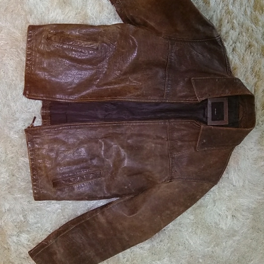 Vintage Brown leather Biker Jacket